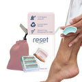 Reset Razor – Travel Razor for men and women who body shave | Compact, Refillable 6-Blade Body Shaver with Neoprene Travel Pouch, 3 Refills & Hanging Tie | Eco-Friendly Razor Kit – Dawn Tangerine