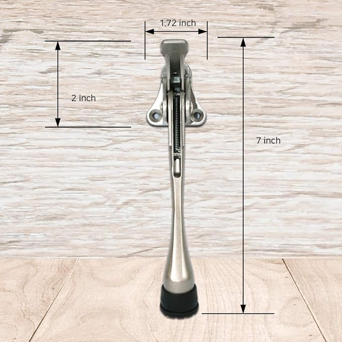 Door Stopper, One-Touch semi-Automatic Metal Door Stopper, with Non-Slip Rubber Tip for Wood, Concrete, Tiled, and Carpeted Floors (6inch x 1pack, Dark Grey)