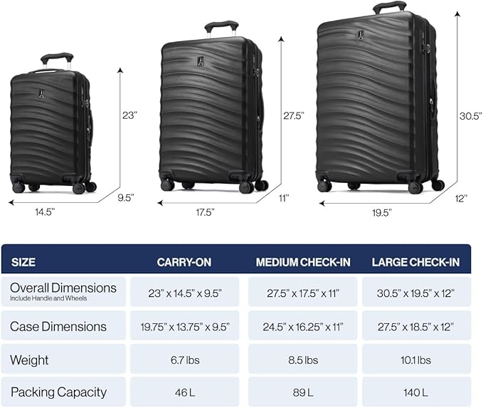 Travelpro Maxlite Air V2 Hardside Expandable Luggage, 8 Spinner Wheels, Lightweight Hard Shell, TSA lock, Cabernet, 3-Piece Set (21/25/28)