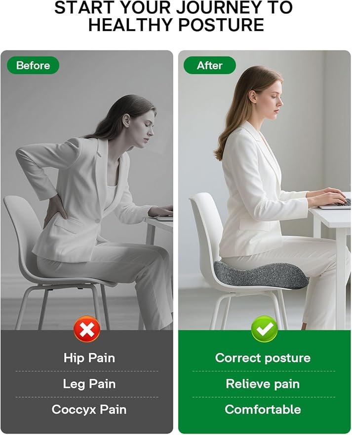 Medisana Seat Cushion, SC 100 Seat Cushions for Office Chairs, Car Seat, Wheelchair - Sciatica & Tailbone & Coccyx Pain Relief Pillow for Driver Sedentary, Christmas White Elephant Gifts for Adults