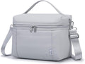 NOL Natural Organic Lifestyle Insulated Lunch Bags for Women Cooler Bag Lightweight Nylon Waterproof Lunch Box For Work (Small，Gray White)