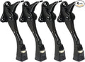 4 Packs Black Door Stops, Heavy Duty Kickdown Door Stopper, One Touch Adjustable Kickdown Door Stop for Heavy Doors, 4 in Metal Door Kickstand with Rubber Tip & Wall Protectors for Wide Doors- Black