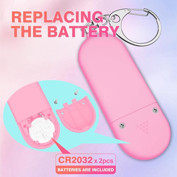 Personal Safety Alarm for Women - 130dB Self Defense Keychains Siren Whistle, Replaceable Battery with SOS LED Strobe Light - Emergency Security Safe Protection Devices for Kids Elderly