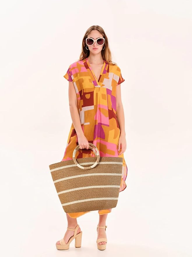 Beach Bags for Women Straw Tote Bag Summer Beach Bag Large Woven Straw Tote for Vacation Holiday
