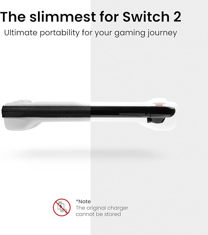 tomtoc Slim Carrying Case for Nintendo Switch 2 Model 2025, Odorless Felt Protective Hard Shell with 12 Game Card Slots, Portable Travel Storage Case with Original Patent and All-round Protection