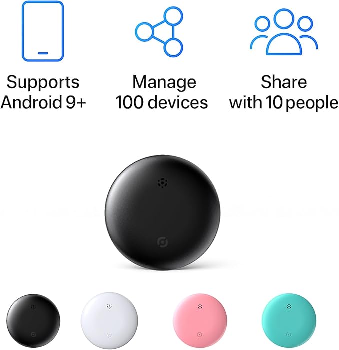 air Tags-4 Pack Android,Android Compatible Air Tracker Tag - Tracker Tags for Android Phones, Supports Google Find My Device, 2025 New Model (Black 4 Pack)