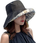 Women Wide Brim Sun Hats Metal Wired Edge Summer UV Protection Beach Fishing Hat for Hiking Garden Travel Chin Strap