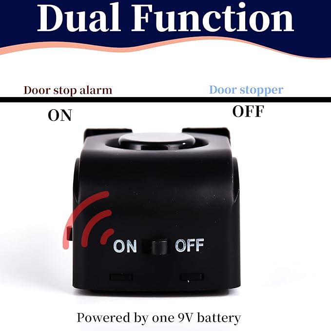 Door Stop Alarm, Door Stopper with 120DB Security Alarm, Floor Wedge Doorstop for Travel Apartment Home House (Pack of 3)