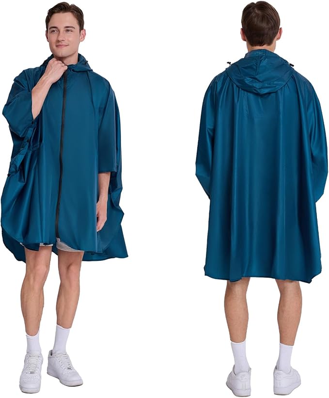 Cloak raincoat Unisex poncho Adult hooded men and women with pockets Mountaineering hiking rainstorm prevention