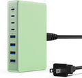 200W USB C Charger Block,GaN IV Charging Station 8 Ports,QC4.0 Fast Charging Station Hub+PD 65W USB C Laptop Charger Adapter Compatible with MacBook Air/Pro,DELL,iPhone 16/15,iPad,Steam Deck-Green