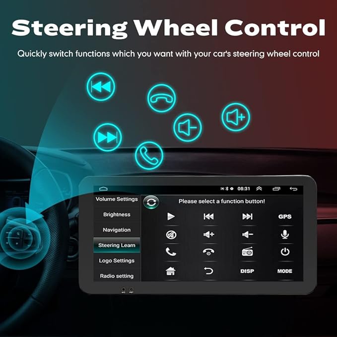 Kunfine CarPlay Android Auto Navigation Stereo GPS Radio Reverse Camera Display 10.33" QLED Touchscreen Headunit Tablet Pad Media Player for Subaru Forester 2007-2013, if Applicable Octa Core 2G+32G