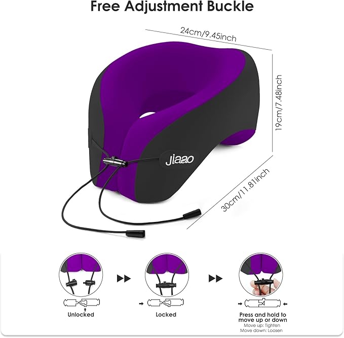 Travel Neck Pillow for Airplanes, Neck Pillow for Traveling,360º Ergonomic Memory Foam Travel Pillow, Soft and Breathable Cover,Portable Pillows for Car, Train or Airport Travel Essentials
