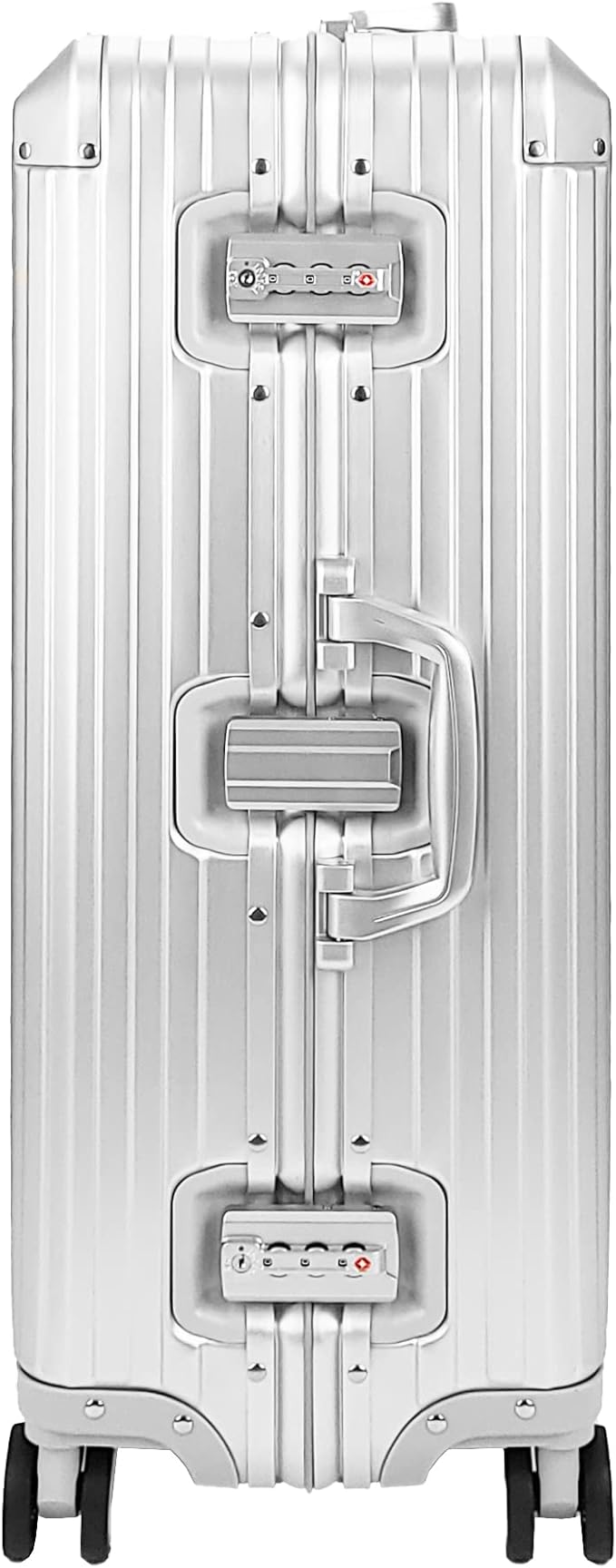 All Aluminum Luggage Suitcase 3 Sizes (20",26",29") TSA Lock Carry On Silver, Gray, Gold, Black with Cover (Silver, Double Set 20",28")