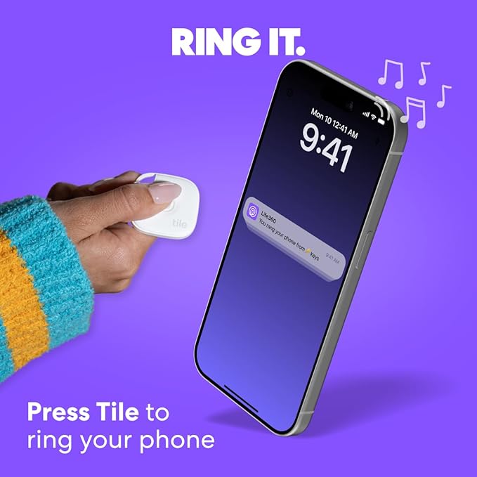 Tile by Life360 Mate - Bluetooth Tracker, Keys Finder and Item Locator for Keys, Bags and More. Phone Finder. Both iOS and Android Compatible. 2-Pack (Black/White)
