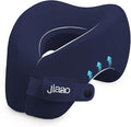 Neck Pillow Airplane, Advanced Neck Support for Long Flights, Ergonomic Memory Foam U Shape Pillows for Travel, Camping, Buses, Studying, Offices (Dark Blue)