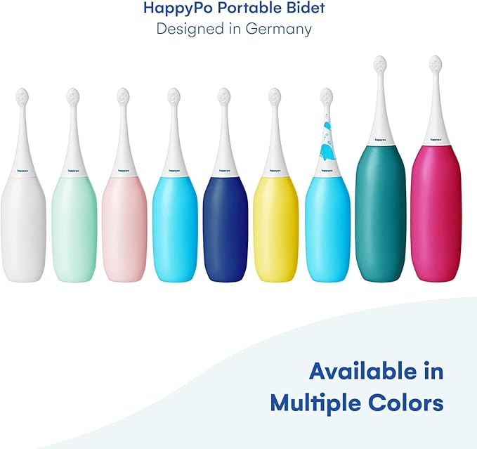 HappyPo The Original XL Butt Shower - Portable Bidet with 50% More Volume - The Easy-Bidet 2.0 Replaces Wet Wipes and Shower Toilet - Portable Bum Spray for Travel - Dark Blue