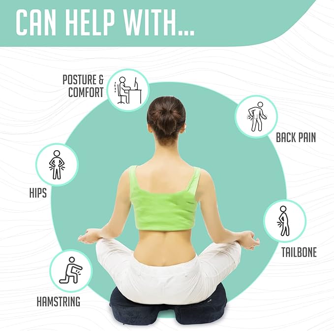 Premium Foldable Piriformis Cushion - Piriformis Pain and Sciatic Pain Relief Cushion - for Home & Office Use, Perfect for Travel or Driving - Piriformis Cushion