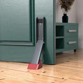 Door Stop, No Drill Door Stoppers - Kickdown Doorstop for Home, Glass Doors, & Outdoors, Easy to Install Doors with Self Adhesive Door Stopper, No Screw Flip Down Portable Door Stopper - Gray