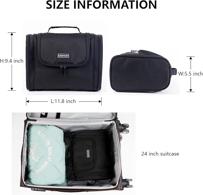 Hanging Toiletry Bag For Women And Men Large Travel Cosmetic Makeup Bags Organizer Water Resistant Shower Bag