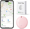 Tracker Tags, Item Finder Work with Apple Find My (iOS Only), Tracking Device Locator Smart Tag for Luggage, Keys, Wallet, Bike, Pets, Bags (Pink, 1 Pack)