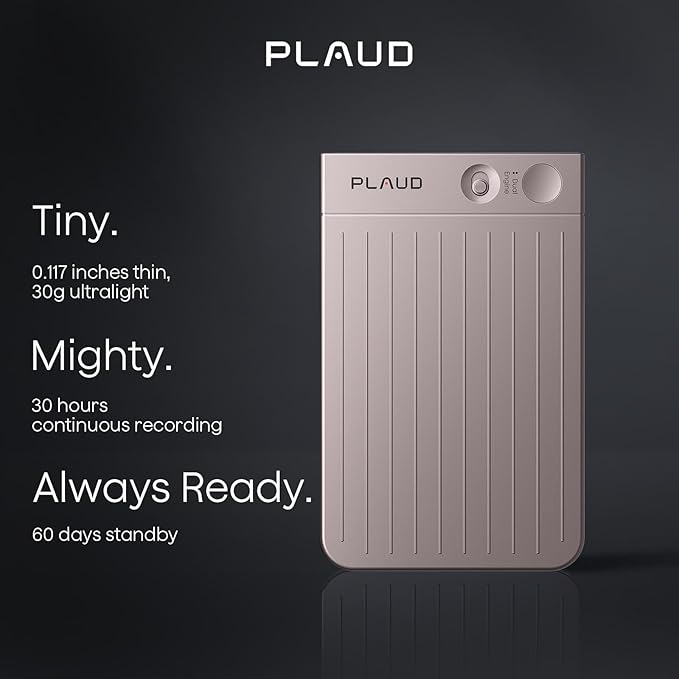 AI Voice Recorder, Note Voice Recorder w/Case, App Control, Transcribe & Summarize with AI Technology, Support 112 Languages, 64GB Memory, Audio Recorder for Lecture, Meeting, Call, Interview