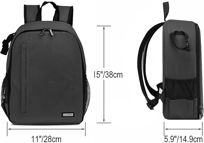 CADeN Camera Backpack Bag Professional for DSLR/SLR Mirrorless Camera Waterproof, Camera Case Compatible for Sony Canon Nikon Camera and Lens Tripod Accessories Gray