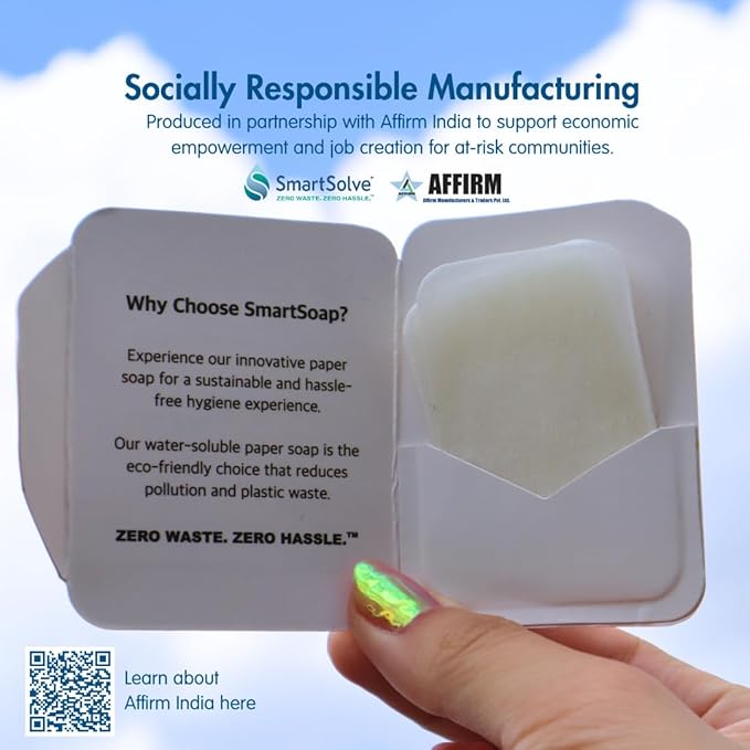 Lavender Scented Soap Sheets (Pack of 5, 50 sheets) - Eco-Friendly, Water-Soluble, Biodegradable, TSA-Friendly Travel Pocket Hand Wash | Cruelty-Free, Alcohol-Free, Gentle on Skin,