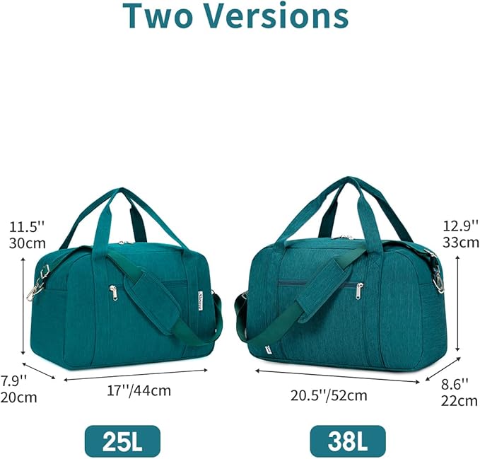 Narwey Carry on Bag 22x14x9 Airlines Approved, Carry on Duffle Bag for Airplane with Wet Pocket, Travel Duffel Bag Luggage Bag Weekender Overnight for Women Men (Teal)