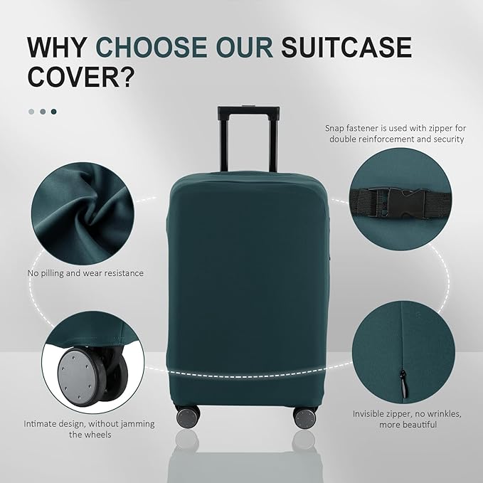 Travel Luggage Cover - Scratch-Resistant Fit 19-33 Inch, Avocado Green, 3XL
