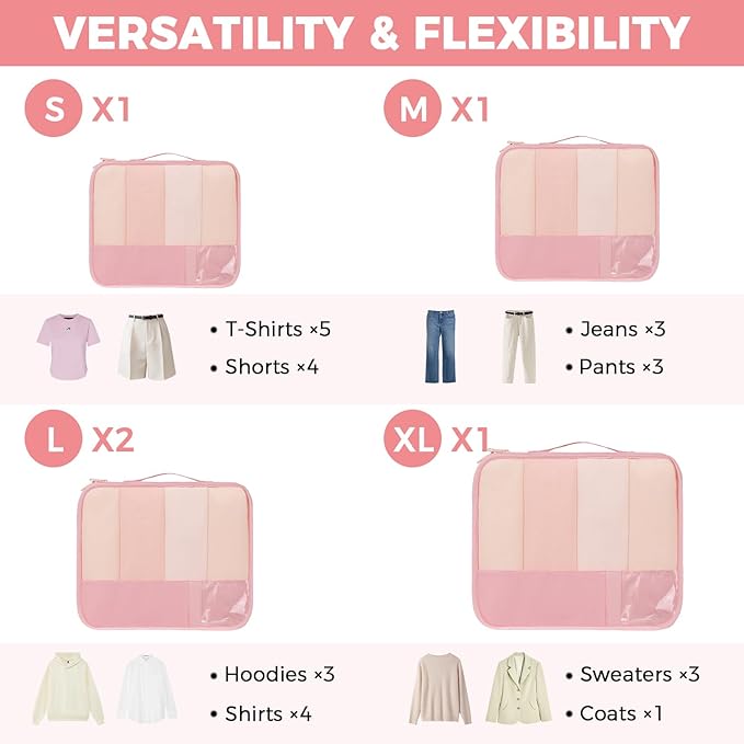 BAGAIL 9 Set Packing Cubes Luggage Packing Organizers for Travel Accessories