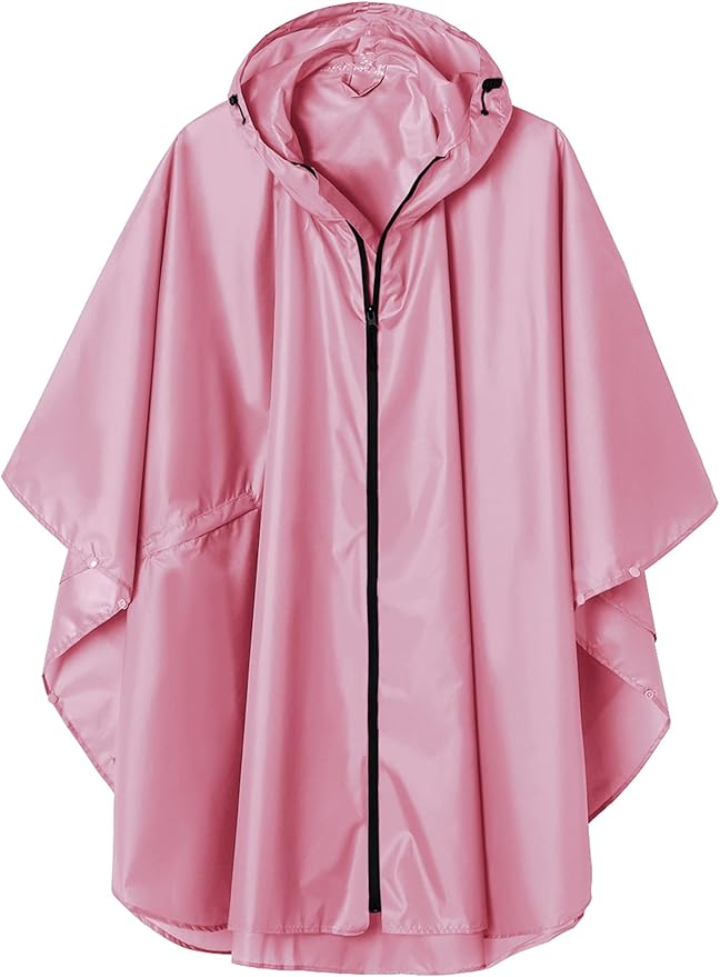 SaphiRose Unisex Rain Poncho Raincoat Hooded for Adults Women with Pockets