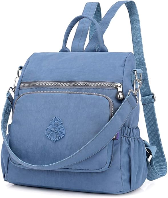 MINTEGRA Women Shoulder Backpack Multi-Pocket Nylon Purse Large Capacity Waterproof Casual Daypack