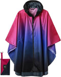SaphiRose Rain Poncho Jacket Coat Hooded for Adults with Pockets