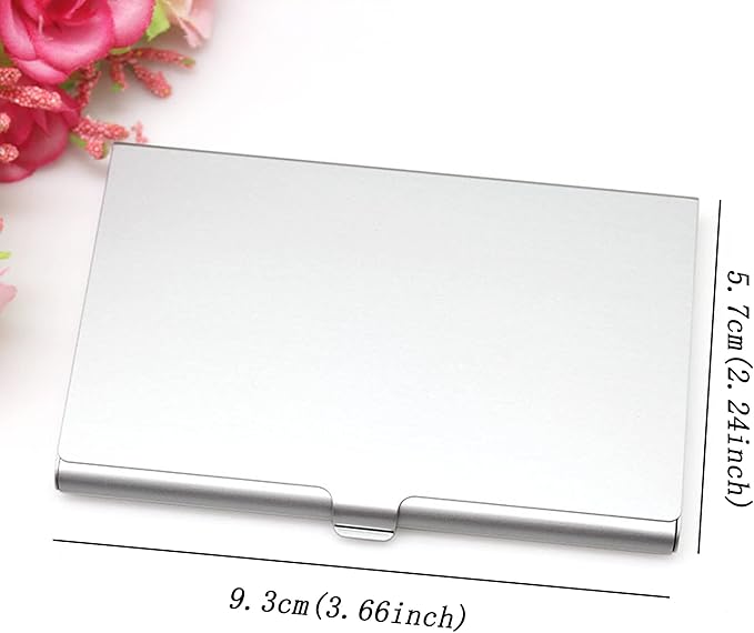 Aluminum SIM Card Case, Universal Waterproof Slim Mini Card Slots Storage Case, Sim Card Travel Case Can Hold 12 Nano SIM Card &1 Cell Phone Eject Pin Slots (Silver) + 1 Card Pin