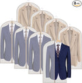 Zilink Suit Bags for Closet Storage and Travel 43" Hanging Storage Bags for Clothes Garment Bags for Storage, T-Shirt, Suits, Coats, Jackets - Beige, 8 Pack