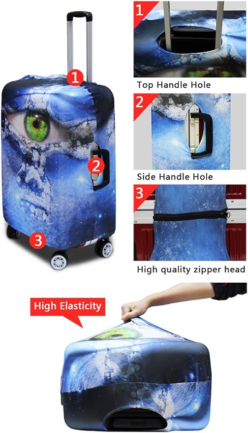 Swirl Hippie Flowers Baggage Covers for 26-29 Inch Suitcase Washable Non Slip Suitcase Cover Colorful Flower Luggage Cover Decoration for Women Girl, Suitcase Protector for Travel Luggage