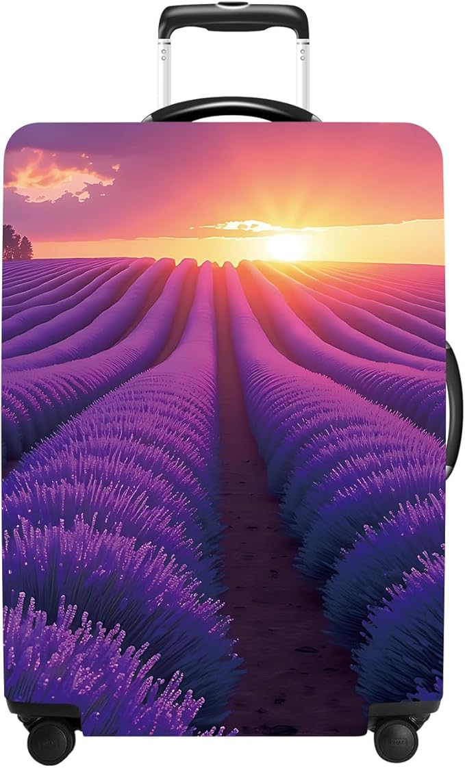 Luggage Cover Washable Suitcase Protector Anti-Scratch,Stretchable Fit for 20-34Inch Luggage Durable Travel Bag Cover with Zipper Closure (Lavender, S(fits 20-22inch suitcase))