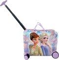 Disney Frozen Ride on Suitcase for Kids, 18'' Suitcase with Seat for Kids, Childre Riding Luggage, Cute Lightweight Travel LuggageTrolley