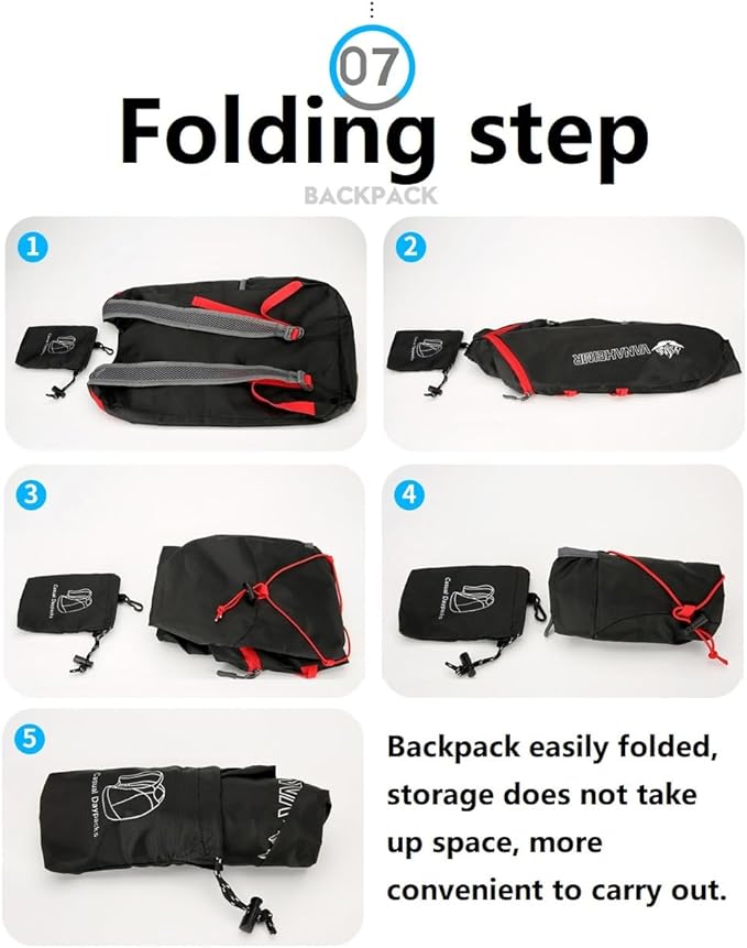 16L Hiking Daypack Lightweight Foldable Travel Backpack Water Repellent Camping Outdoor Packable Easy Carry-on Bag(Dark Blue)