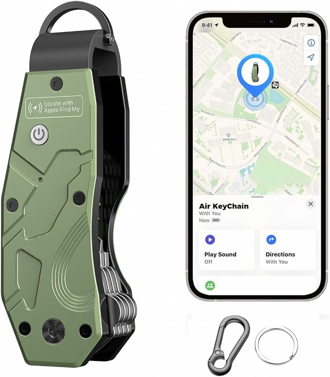 Zeeker Air Keychain, Key Organizer Works with Apple Find My, Built-in airtag chips, Holds 2-6 Keys, Car Key Chains with GPS Tracker, Key Finder, Minimalist Key Holder for Men and Women, (iOS Only)