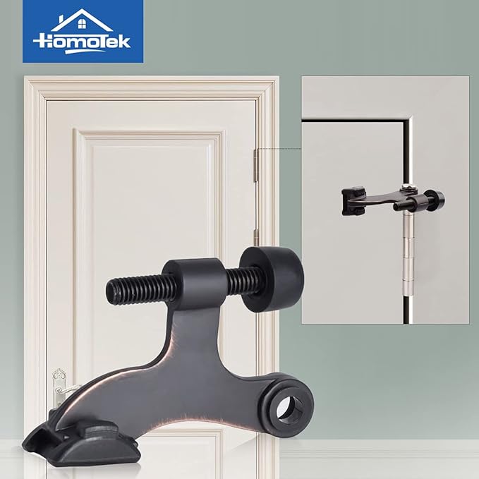HOMOTEK 36 Pack Hinge Pin Oil Rubbed Bronze Door Stopper,Adjustable Deluxe Heavy Duty Door Stopper 2-1/2"x1-3/4”,with Black Rubber Bumper Tips