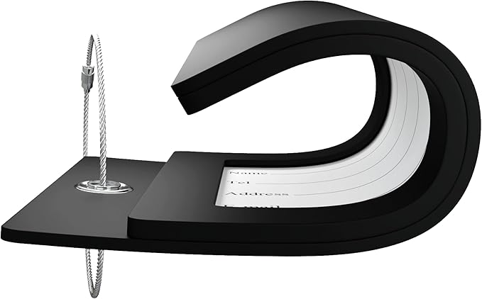 Gostwo 2 Pack Luggage Tags for Suitcases, 26 Initial Letter Travel Luggage Baggage Identification Labels ID Tag Fully Bendable Tags with Stainless Steel Loop (Black) (Letter G)