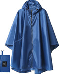 SaphiRose Rain Poncho Jacket Coat Hooded for Adults with Pockets