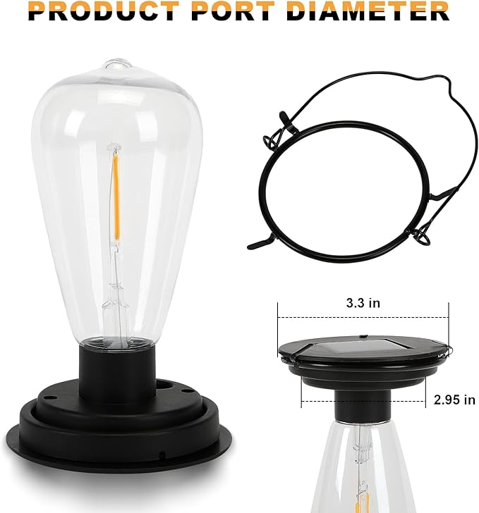 Replacement Solar Light Tops-Solar Light Bulbs for Outside-Outdoor Waterproof 1 Pack,One Thing, Three Uses, Multifunctional Size Conversion Or Personalized Hanging