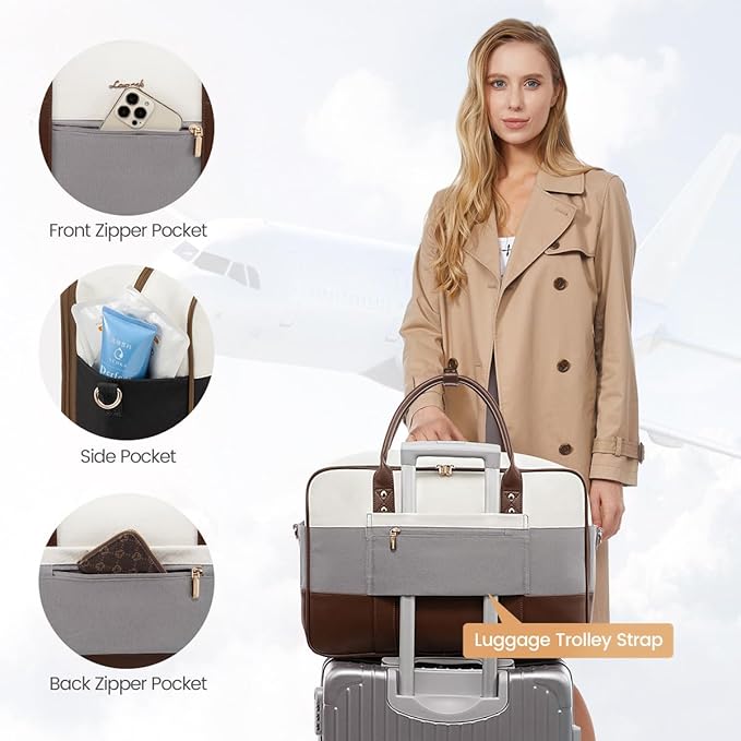 LOVEVOOK Weekender Travel Duffel Bag, Personal Item Duffle Bags for Women with Laptop Compartment, Overnight Bag with Toiletry Bag, Yoga Gym Bag with Wet Pocket, Hospital Bag for Labor and Delivery