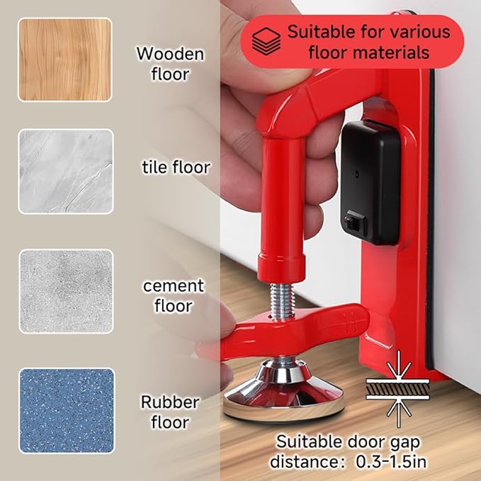 Portable Alarm Door Stopper for Additional Safety in Hotel,Apartment and Bedroom,Removable Bottom Door Jammer Device,Anti Theft Extra Security Lock Kit for Travel. (Alarm Stopper)