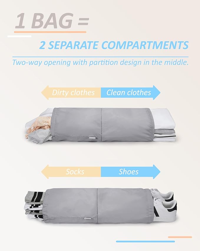 BAGSMART 6 Set Compression Packing Cubes - Lightweight Travel Essentials, Durable Luggage Organizer
