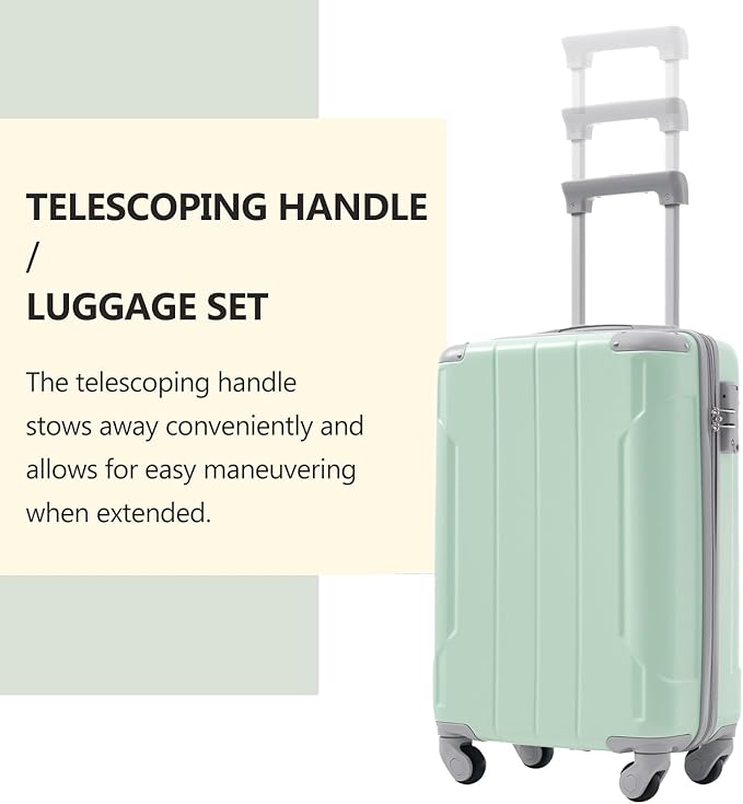 Merax Luggage Set 3 Piece, 20 Inch Carry on Spinner Suitcase with Corner Guards, Lightweight Durable, Airline Approved for Business or Weekend Travel
