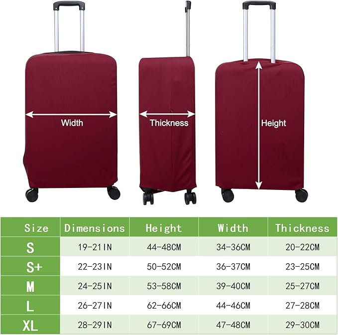 PATIKIL Luggage Cover, Suitcases Covers Elastic Carry on Cover Protector Washable Scratch-Resistant Fits 28-29 Inch Luggage for Travel Business Trips, Wine Red