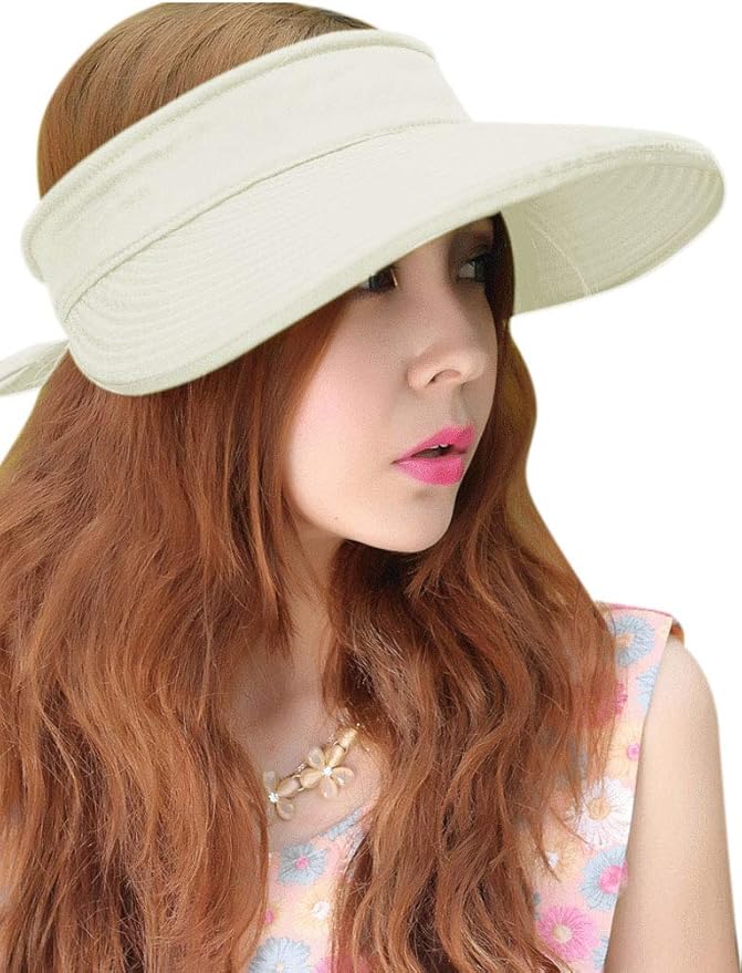 HINDAWI Sun Hats for Women with UV Protection Wide Brim Sun Hat Visor Summer Beach Outdoor Foldable Womens Cap